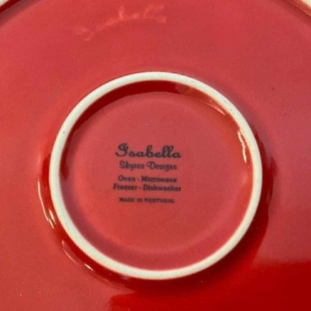 Skyros Designs Isabella Dinner Plate 10.5” Venetian Red Handmade in Portugal - Picture 5 of 5